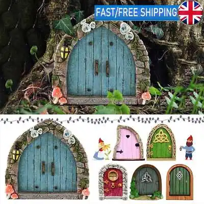 Elf Fairy Door Miniature Garden Tree Decor Miniature Yard Art Wooden Sculptures • £5.79