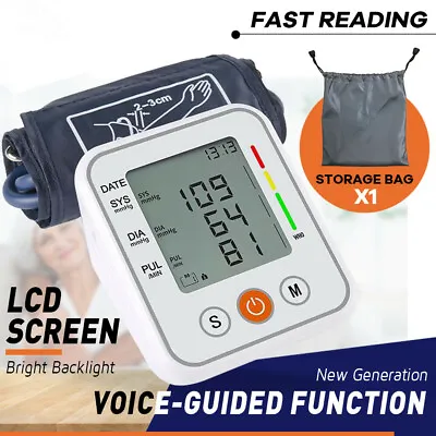 Automatic Upper Arm Digital Blood Pressure Monitor Pulse Meter BP Machine • $15.99