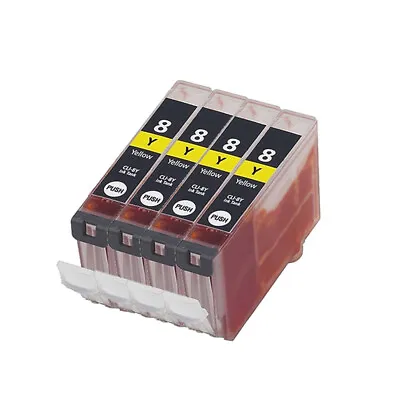 4 Yellow Ink Cartridge For Canon IP3300 IP3500 IP4200 IP4300 IP4500 CLI-8Y • £6.99
