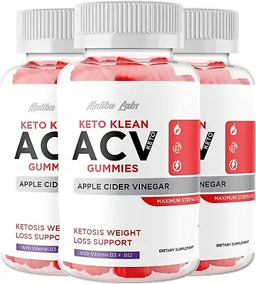 Keto Klean Vitamin B3+B12 Apple Cider Vinegar ACV Gummies 3-Packs • $34.72