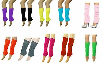 £2.69 • Buy Ladies Girls Teen 80's Dance Plain Ribbed Leg Warmer PARTY DISCO 15 Colours Tutu