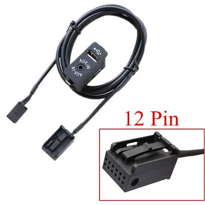 12 Pin  AUX USB Interface Port Panel For BMW E39 E53 X5 Z4 E85 E86 X3 E83 • $22.40