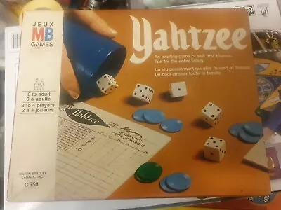 606. YAHTZEE ORIGINAL Dice Board Game By MB Games Vintage 1978 Complete • £10.99