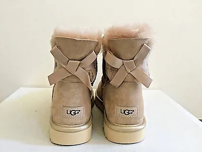 Ugg Classic Mini Bailey Bow Ii Metallic Driftwood Boot Us 11 / Eu 42 / Uk 9.5 • $139