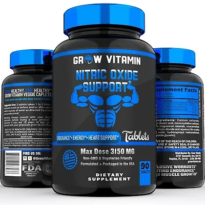 L Arginine Male Enhancing Supplement From Nitric Oxide Max Dose 3150mg- 90 Caps • $19.99