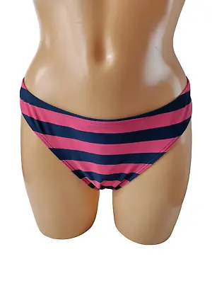 Bnwt Womens Fat Face Uk 14 Blue Pink Striped Classic Bikini Bottoms Rrp £18.00 • £11.99