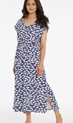 Pretty Secrets Blue Floral Kaftan Maxi Night Dress Uk Size 8/10 BNWT • £14