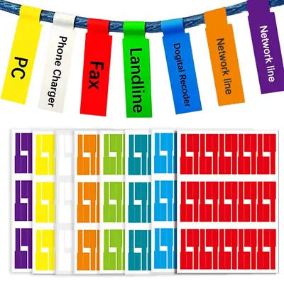 £3.17 • Buy 150pcs Cable ID Tidy Stickers Self Adhesive Sticky Identification Labels 6 Color