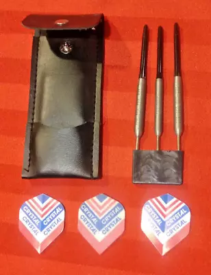 Crystal Steel Professional Dart Set With Leather Snap-Case (Never Used) NICE! • $9