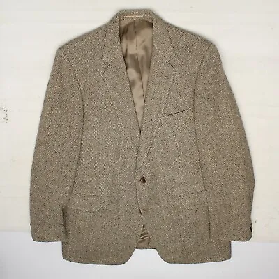 Magee Mens Donegal Tweed Sport Coat 42S Light Brown Herringbone Wool Jacket  • $119.99