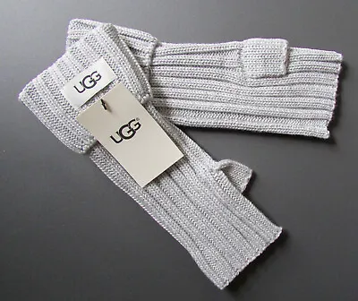 UGG Gloves Boucle Knit Fingerless Armwarmers Grey Heather New • $38