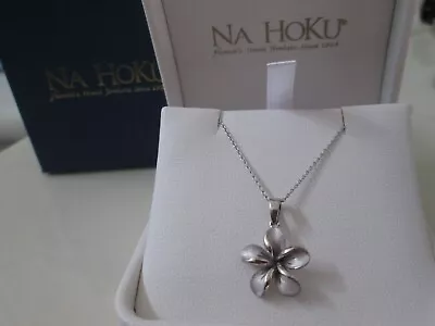 Na Hoku 14K White Gold Plumeria Flower Necklace • $398