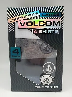 VOLCOM Men Medium Large Ribbed Tank Tops AShirts 4Pack White/Black/Blue/Charcoal • $34.95