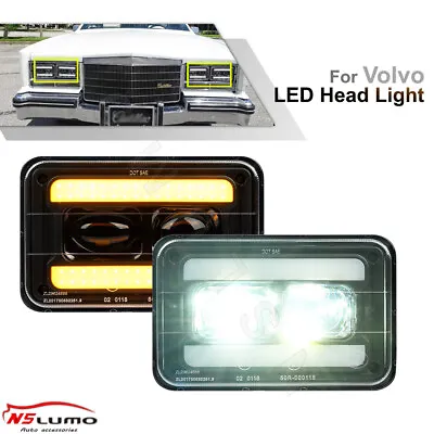 4X6 Switchback LED Headlights DRL Hi/Lo Beam Signal Lights For Volvo 240 740 760 • $89.55