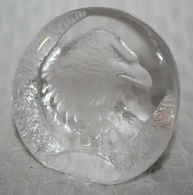 Mats Jonasson Lead Crystal Small Eagle Paperweight Signature Collection Sweden • $19.75