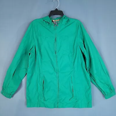 Harriton Hiking Windbreaker Hooded Lightweight Full Zip Jacket Green Size L • $24.34