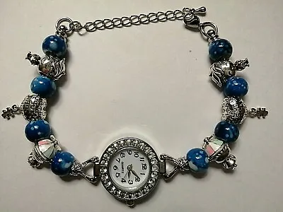 Handmade Silver AUTISM Bracelet Watch - 6 Silver Charms SON / BROTHER Etc. • £11.99