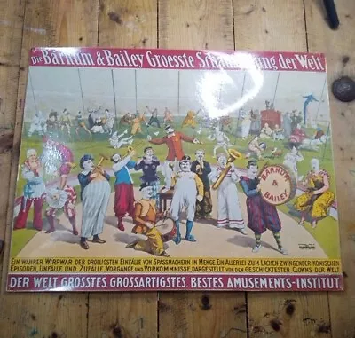 Vintage Barnum & Bailey Circus Lithograph Poster Clown Band German P-131 • $16.99