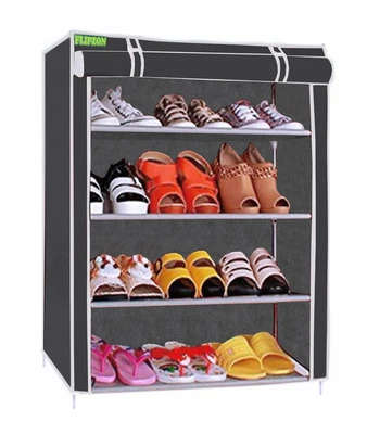 $233.38 • Buy 4-Tiers Shoe Rack/Multipurpose Storage Rack With Dustproof Cover(Iron & Fabric)