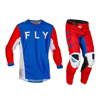 Fly Racing Kinetic Mesh S.E. Kore Gear Set Red/White/Blue Large / 34 • $169.90