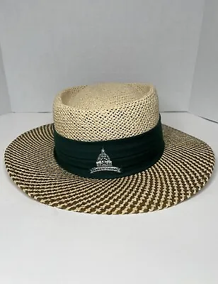 AHEAD Fine Hats L/XL Congressional Green Band Logo Straw Golf Sun Hat Gambler • $34.95