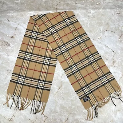 Plaid Fashion Scarf Brown Honey Mustard Made In Germany Acrylic • $16.99