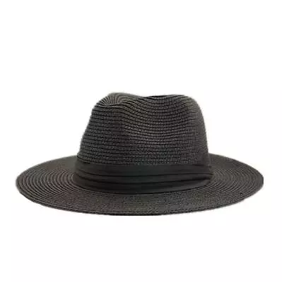 Men Women Straw Panama Hat Fedora Trilby Cuban Sun Cap Wide Brim Floral Summer • $9.59