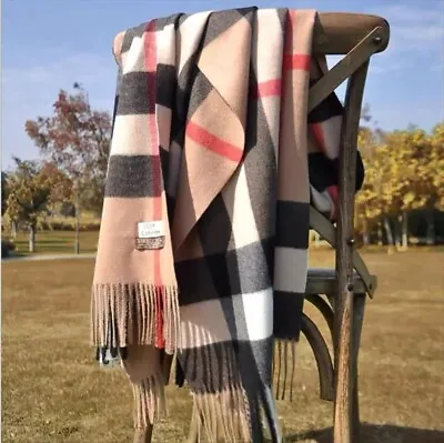 Soft Cashmere Blend  Winter Designer Scarf Pashmina Style Tartan Shawl Scarves • £19