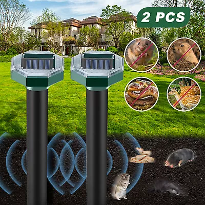 Ultrasonic Solar Animal Repeller Pest Mouse & Rodent Repeller For Outdoor Garden • $12.50