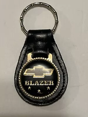 COOL 1970s 🇺🇸 VINTAGE CHEVY “BLAZER”  KEY CHAIN/ FOB LEATHER/CHROME 👀LQQK 👀 • $25