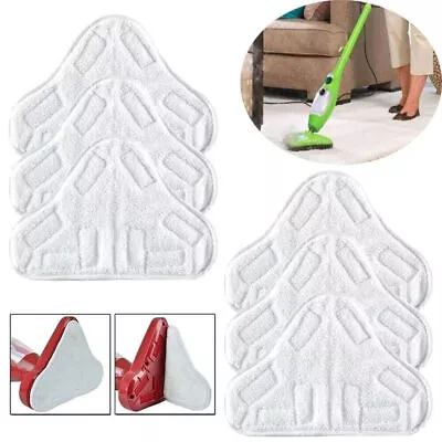 NEW Stick On White Washable Cleaning Pads Microfiber For X5 Steam Mop H20 H2O • $14.39