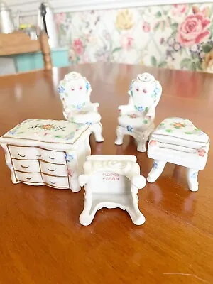 Vintage Miniature 5 Piece Doll House Furniture Set Piano Chest Occupied Japan • $40