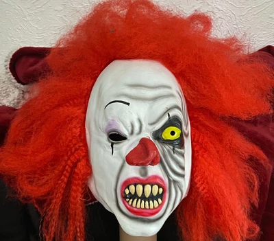 £7.95 • Buy Scary Clown Mask Red Hair Halloween Dress Up Fancy Dress
