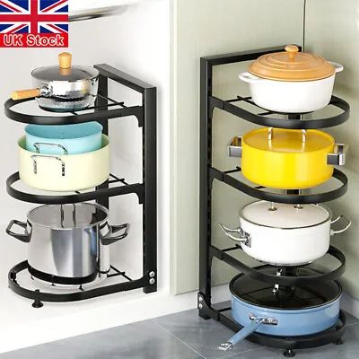 Metal Kitchen Saucepan Pan Lids Holder Storage Rack Cabinet Shelf Space Saver UK • £10.95