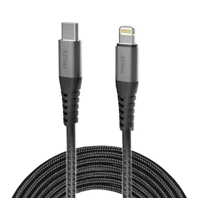 $13 • Buy Philex 1.2m Braided Fast Charging USB-C To Lightning Cable For IPhone 8/XS/11