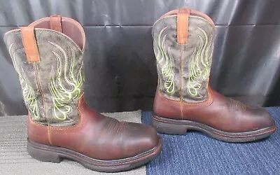 Mens ARIAT Workhog Wide Square Toe H2O CT Leather Work Boots 10 EE • $19.99