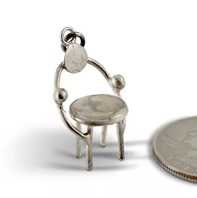 Vintage ACME Studio MICHELE DE LUCCHI “First” Sterling Silver “CHAIRM” Charm • $29.99