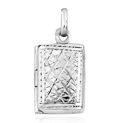 Edged Design Rectangle Locket .925 Silver Pendant • $15.19