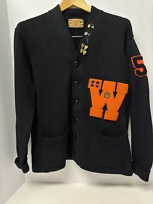 Vintage 1959 Letterman Wool Varsity Cardigan Sweater CHORAL ORCH. +PINS! • $90