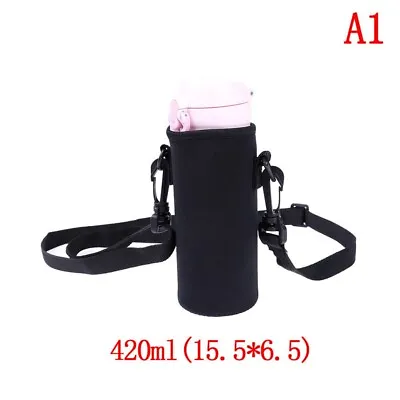 420-1500ml Neoprene Water Bottle Carrier Insulated Cover Bag Holder Strap Xk • £4.50