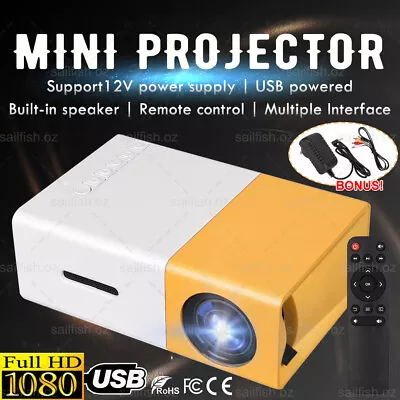 $47.99 • Buy Mini Projector HDMI USB LED HD 1080P Home Cinema Portable Pocket Projector Party