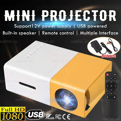 $34.95 • Buy Mini Projector HDMI USB LED HD 1080P Home Cinema Portable Pocket Projector Party