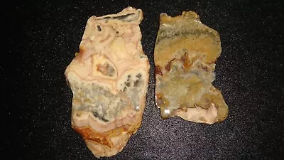 2 Old Crazy Lace Agate Slabs   Mexico  242  Grams • $6.99