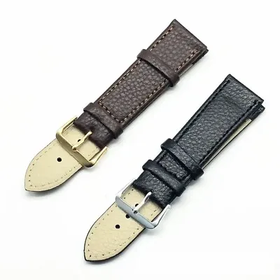 £3.75 • Buy Mens Leather Watch Strap Band Black Brown Buffalo Grain 16mm-22mm Replacement
