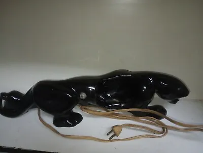 $120 • Buy Vintage 1960s Black Panther TV Lamp Jungle Cat Figurine Accent Light WORKS