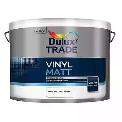 £49.99 • Buy Dulux Trade Vinyl Pure Brilliant White Wall & Ceiling -Matt Emulsion Paint - 10L