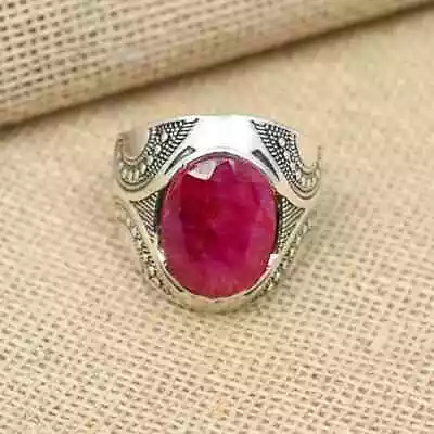 New Year Ruby Ring Handmade 925 Sterling Silver Men's Surprise Ring All Size D53 • $18.39