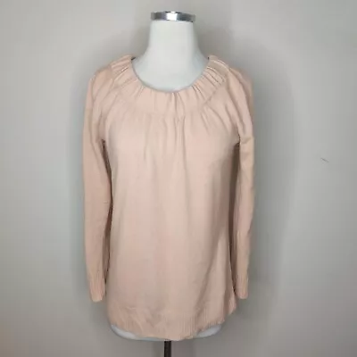 J Crew Cashmere Sweater XS Womens Pleated Crew Neck Long Sleeves • $17.49