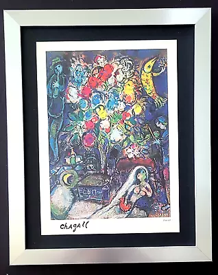 Marc Chagall + 1975 Beautiful Signed Print Mounted And Framed • $119