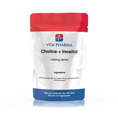 Choline + Inositol 1000mg Tablets  VITAPHARMA • £24.99